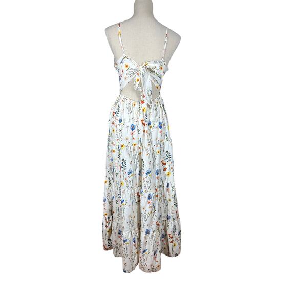White Floral Sundress Size S NWOT| Cottagecore Spring Summer Coquette - Picture 3 of 8